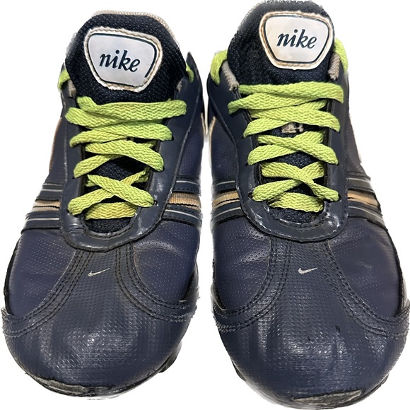 Nike Shoes - Nike women’s Keystone leather softball soccer cleats blue neon yellow. Nice!